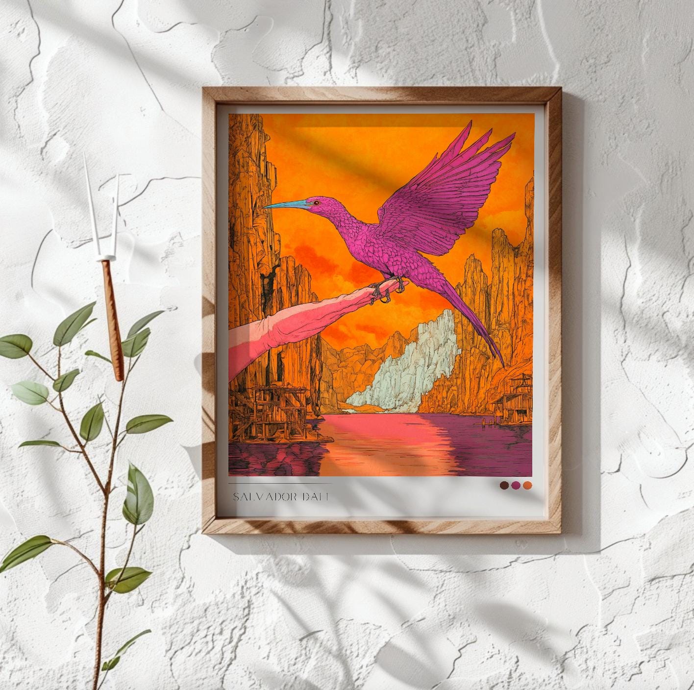 Dali-Inspired Surrealist Bird Print – Dreamlike Abstract Art (Digital Download)