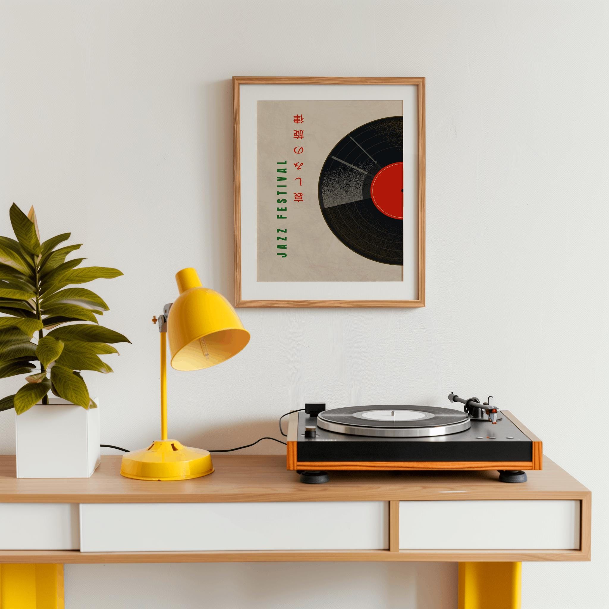 Japanese Retro Music Poster – Vintage Jazz Festival Vinyl Art Print (Digital Download)