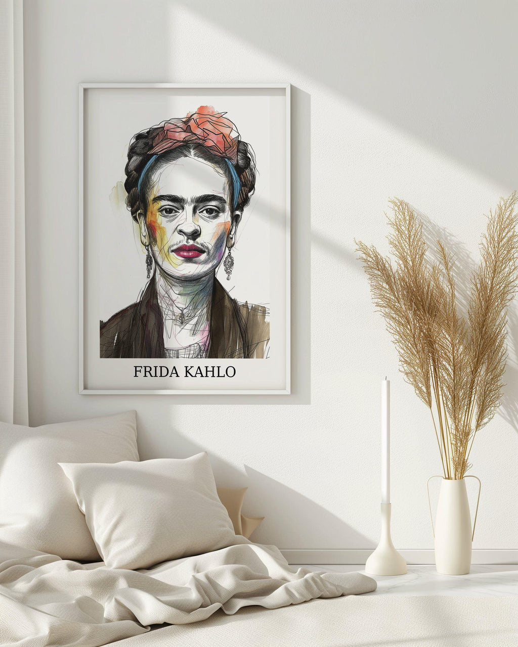 Frida Kahlo–Inspired Portrait Print – Feminist Boho Art (Digital Download)
