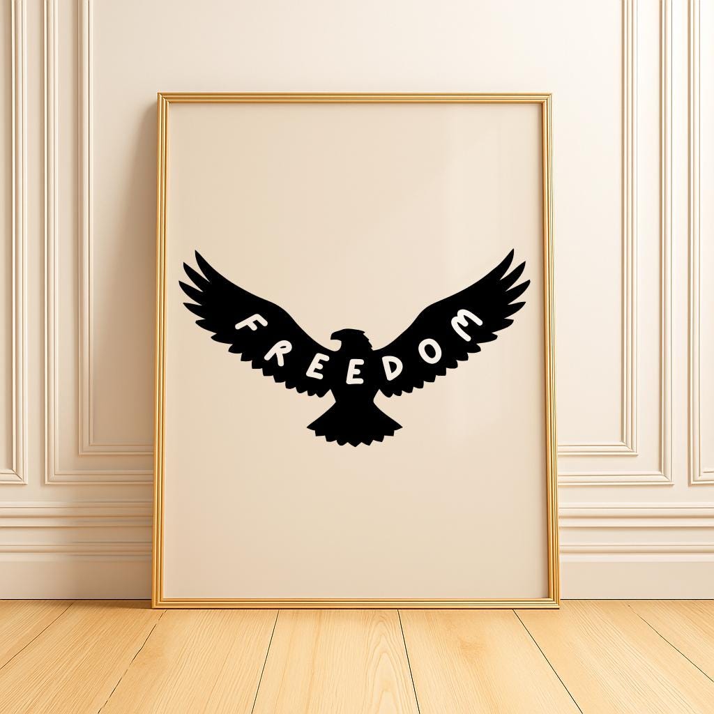 Freedom Eagle Poster – Minimalist Inspirational Wall Art (Digital Download)