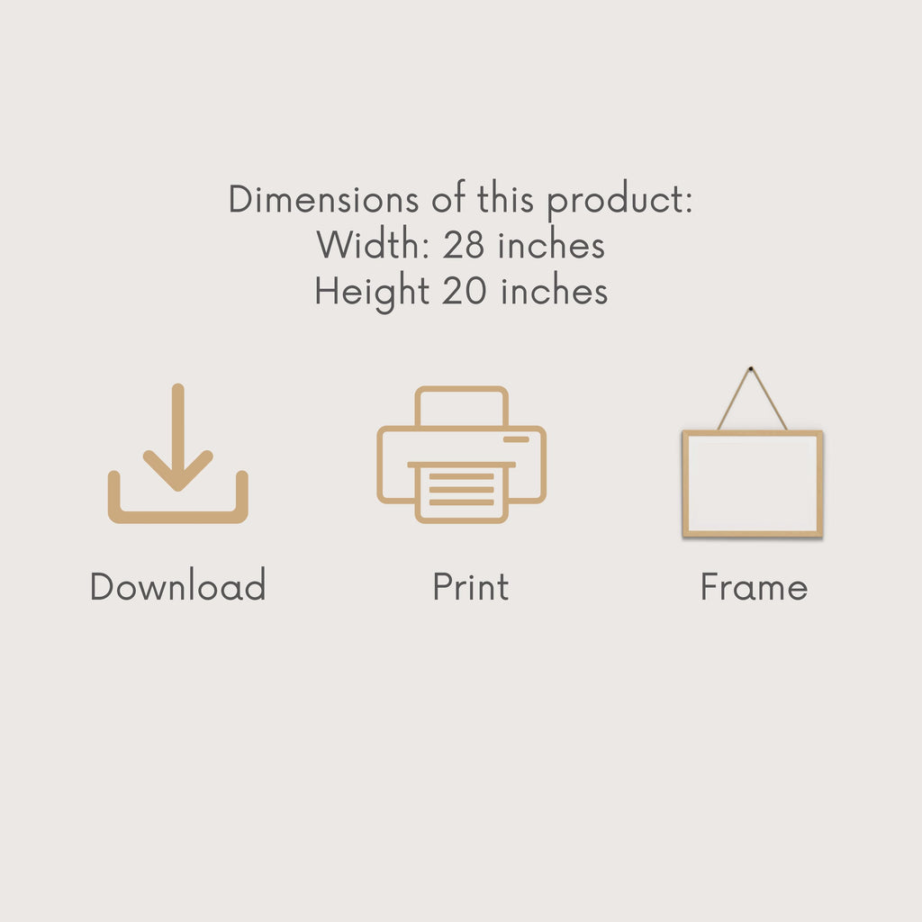 Geometric Abstract Print – Mid Century Modern Beige & Black Wall Art (Digital Download)