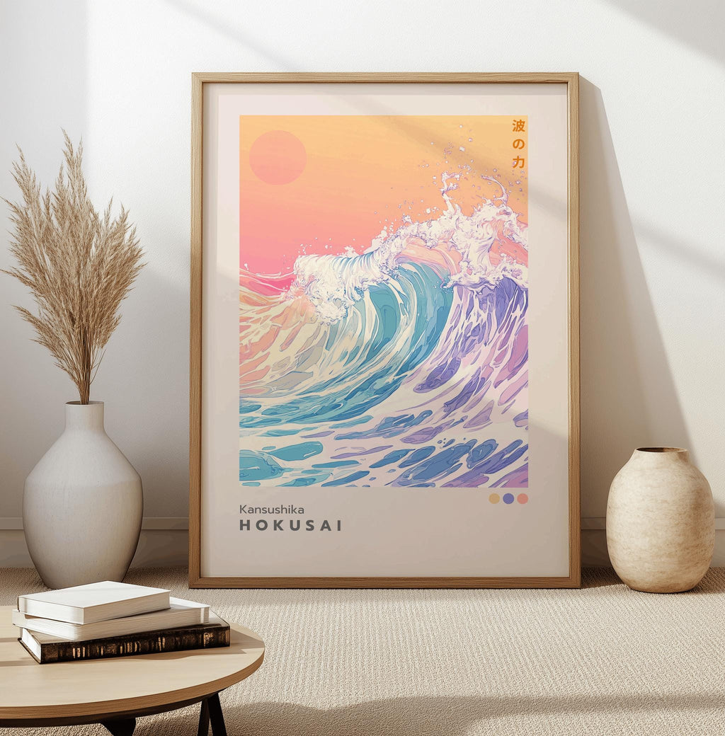 Hokusai Great Wave Inspired Print – Modern Japanese Wave Art (Digital Download)