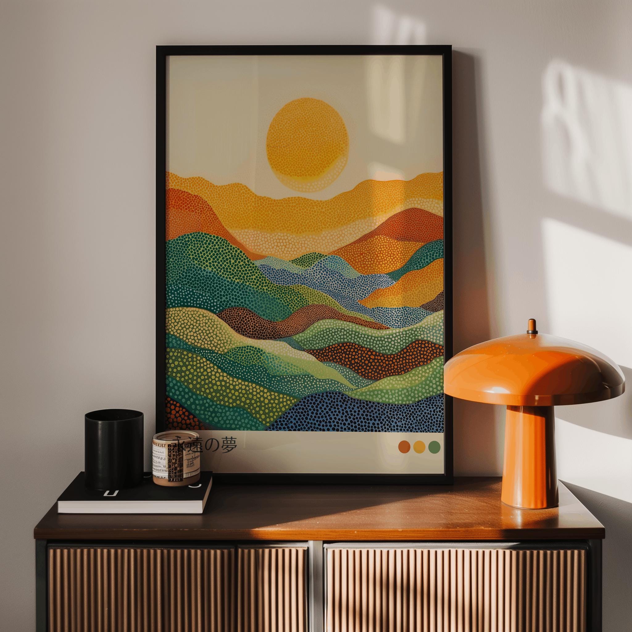 Japanese Grasslands Art Print – Japandi Wabi Sabi Landscape Poster (Digital Download)