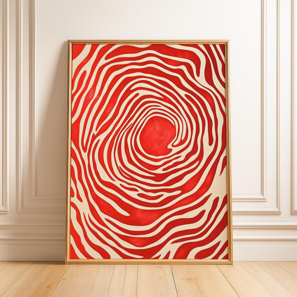 Red Abstract Art Print | Bold Mid-Century Modern Wall Art | Contemporary Red Poster | 300 DPI Digital Download