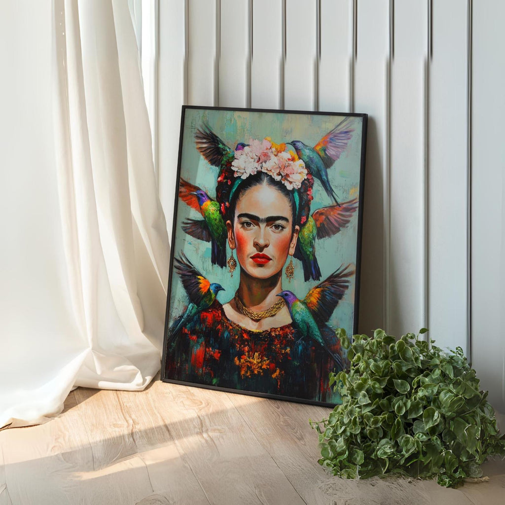 Frida Kahlo Birds and Flowers Print Mexican Art - Digital Download