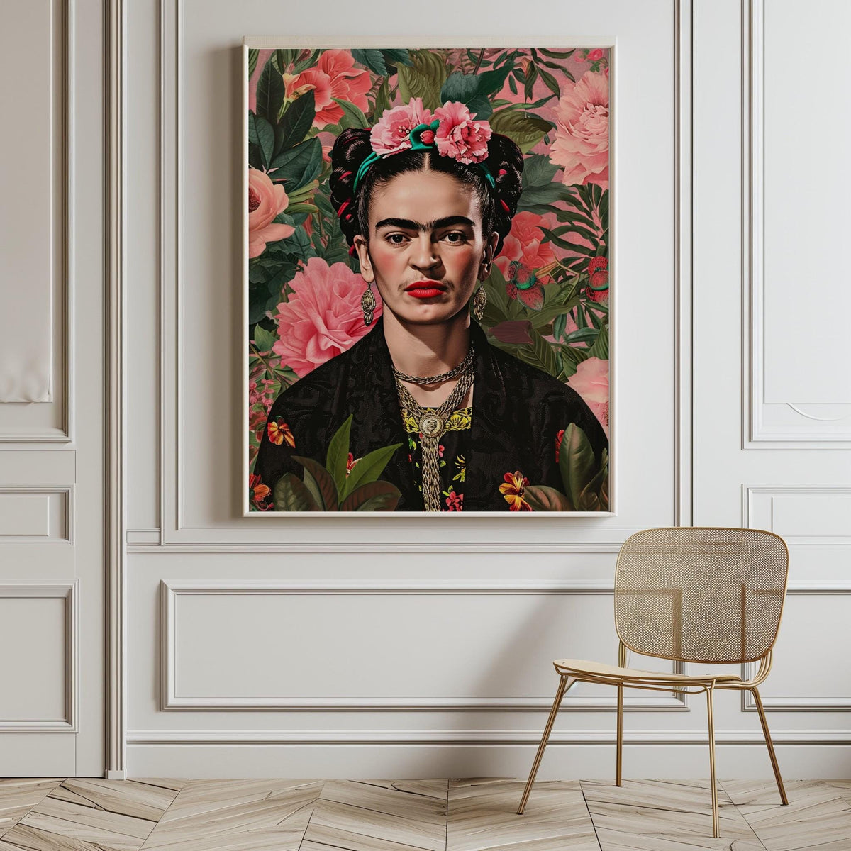 Frida Kahlo Portrait Pink Inspirational Wall Art - Digital Download