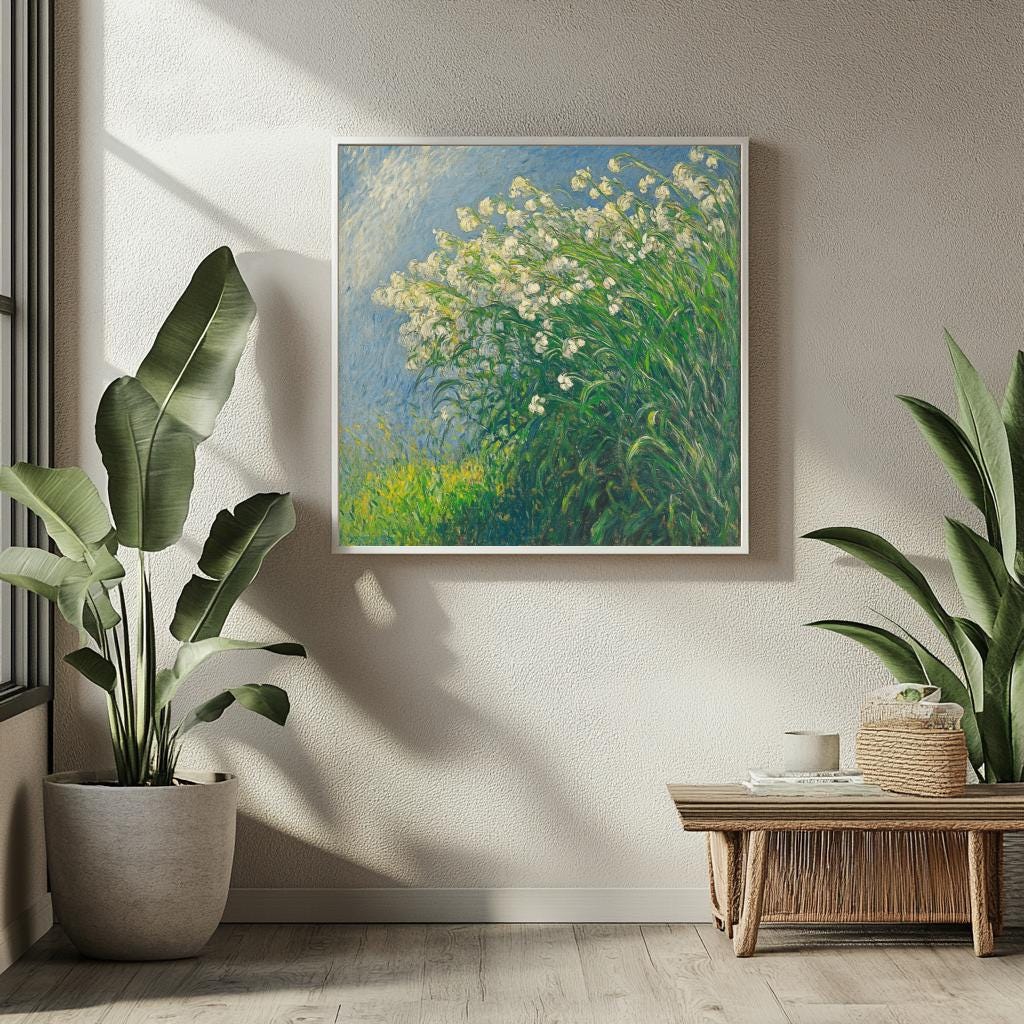 Claude Monet Lily of the Valley Art Print Floral Wall Art - Digital Download