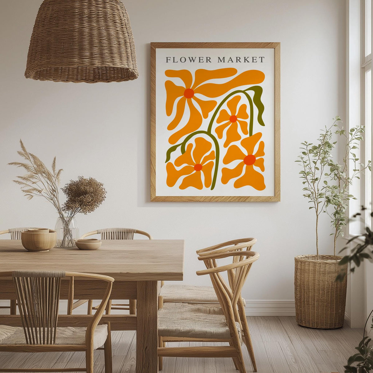 Bright Abstract Flower Botanical Print Colorful Floral Wall Art - Digital Download