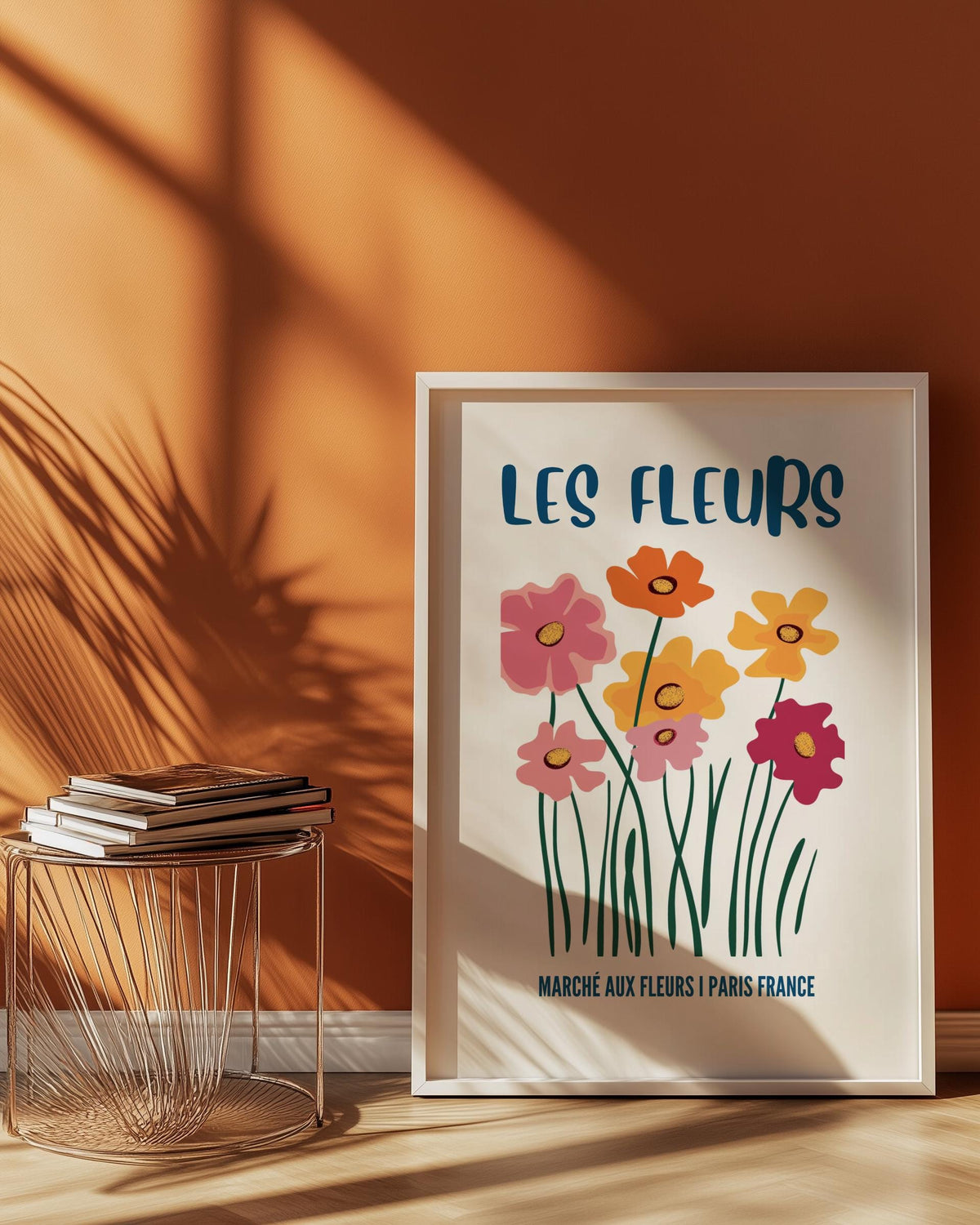 Les Fleurs Poster Hand Drawn French Floral Wall Art - Digital Download