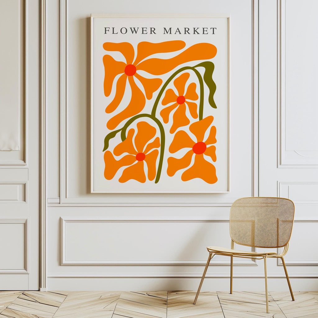 Bright Abstract Flower Botanical Print Colorful Floral Wall Art - Digital Download