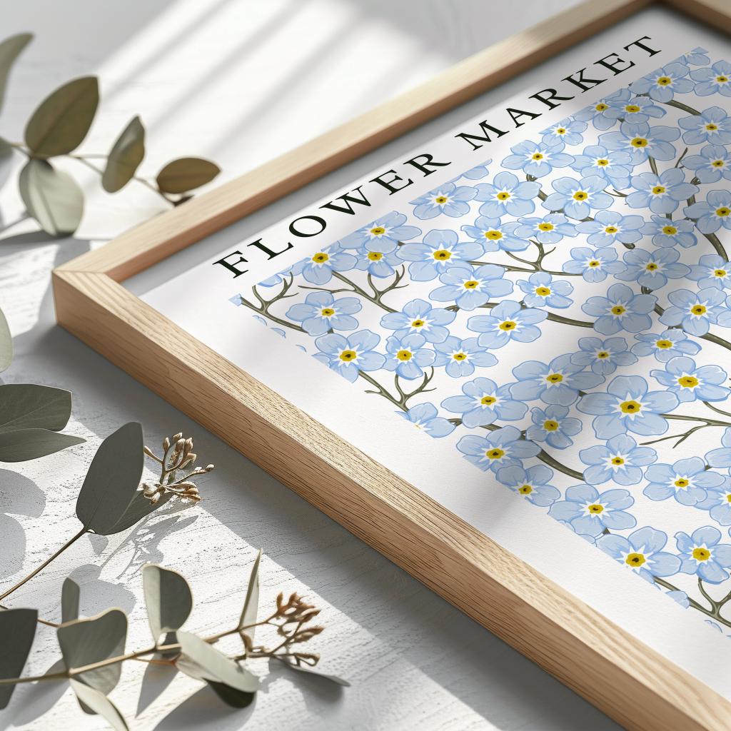 London Flower Market Poster Colorful Floral Wall Art - Digital Download
