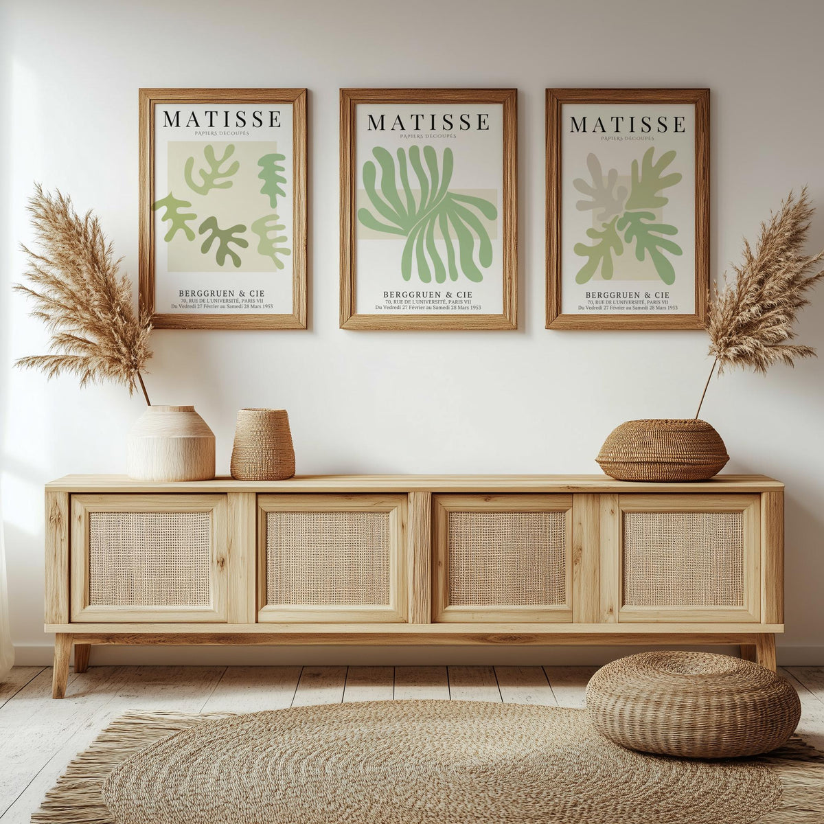 Sage Green Matisse Print Set Abstract Cutouts Gallery Wall Art - Digital Download