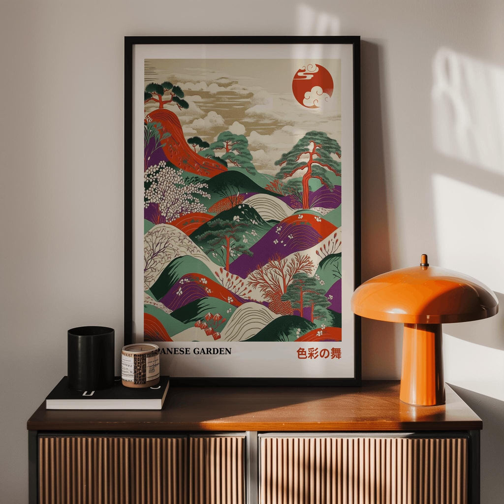 Japanese Grasslands Art Print Japandi Wabi Sabi Wall Decor - Digital Download