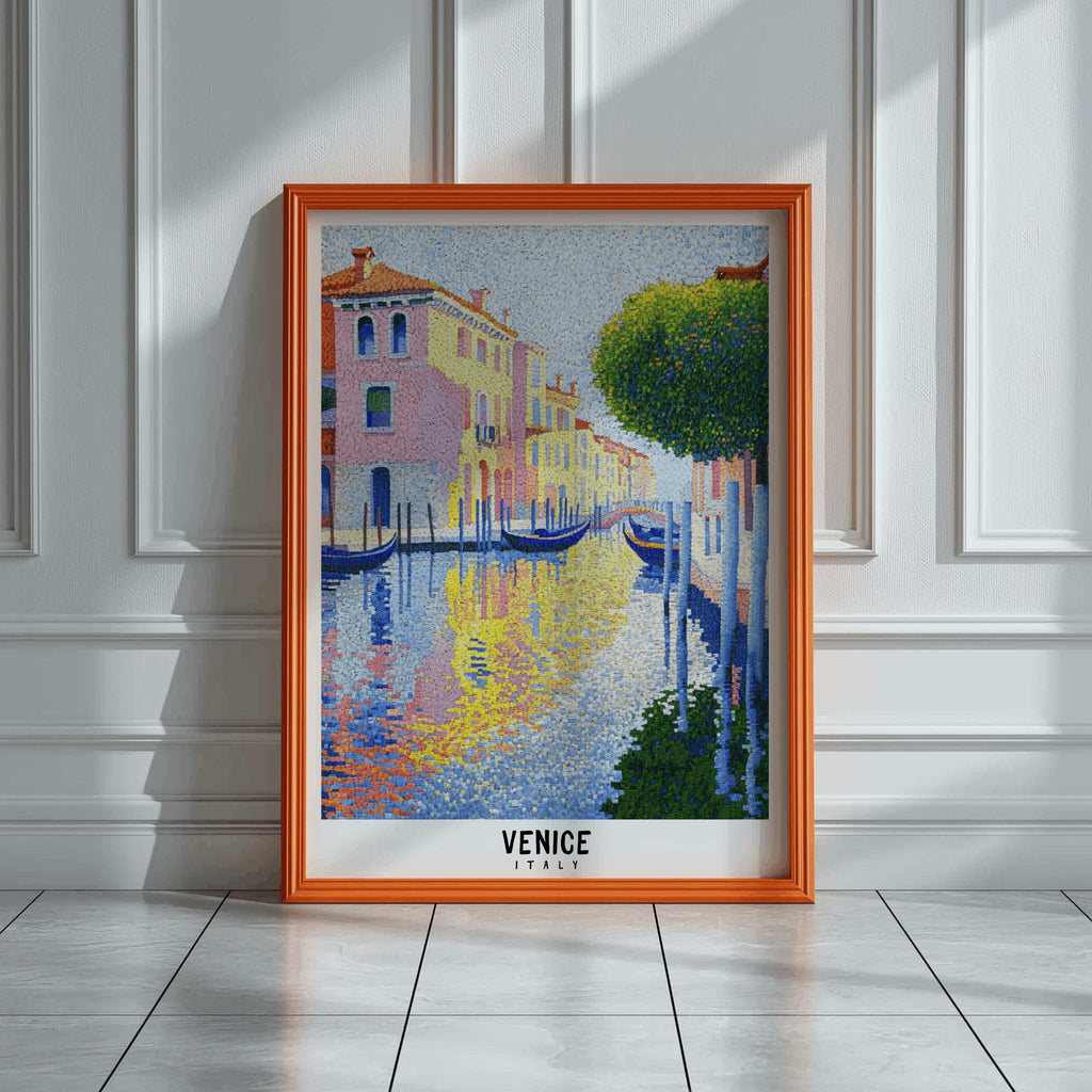 Venice Canal Poster Retro Italy Travel Wall Art - Digital Download