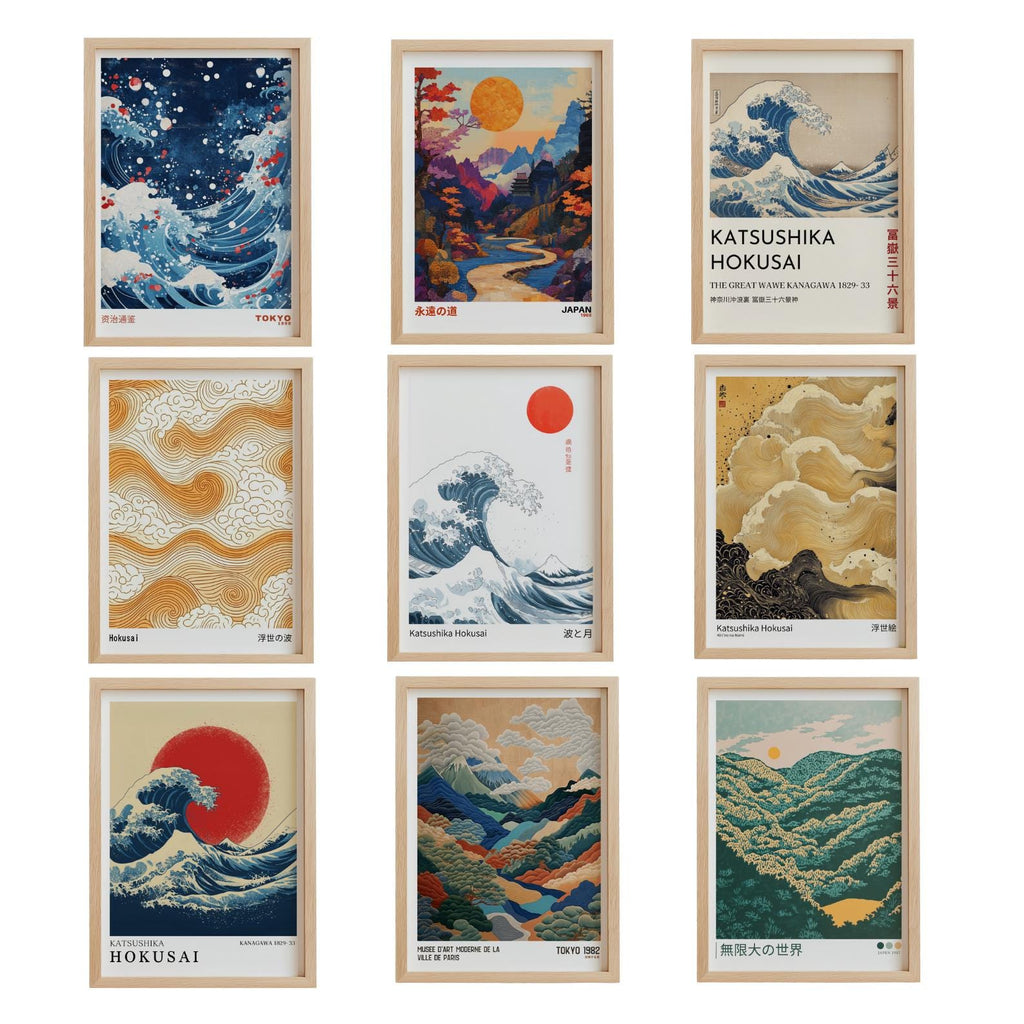 Japanese Wall Art Set of 25 Japandi Gallery Wall Prints - Digital Download