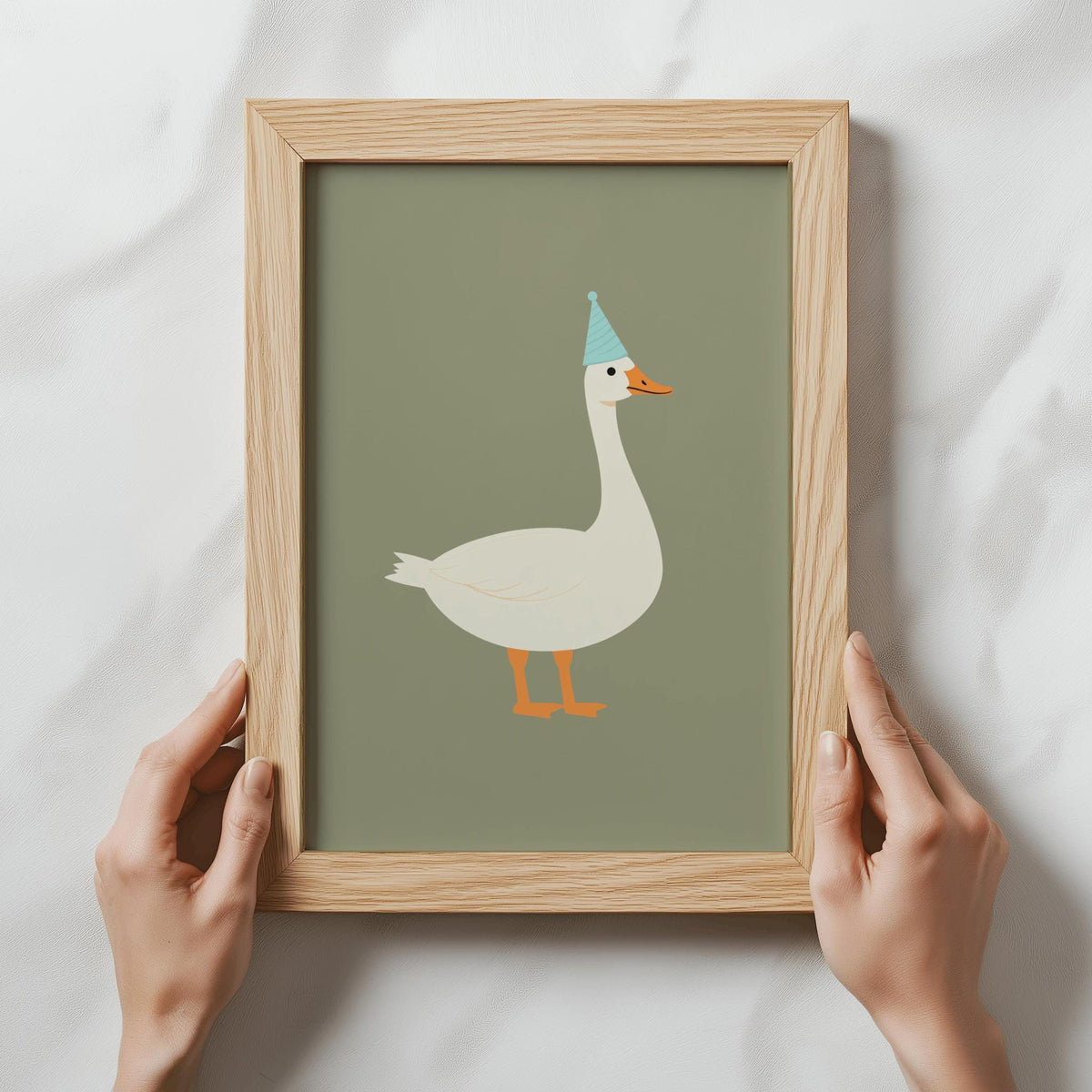 Silly Goose Art Print Whimsical Nursery Wall Decor - Digital Download