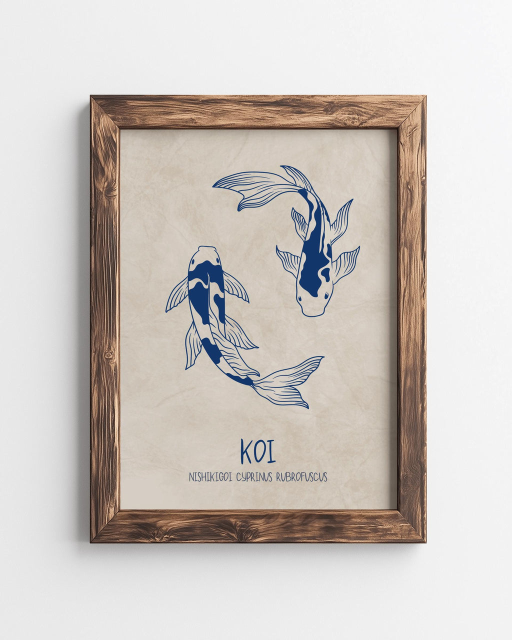 Koi Fish Print Vintage Japanese Wall Art Poster - Digital Download