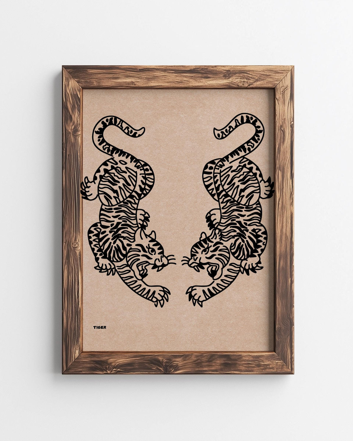 Minimalist Tiger Art Print Japanese Poster - Digital Download