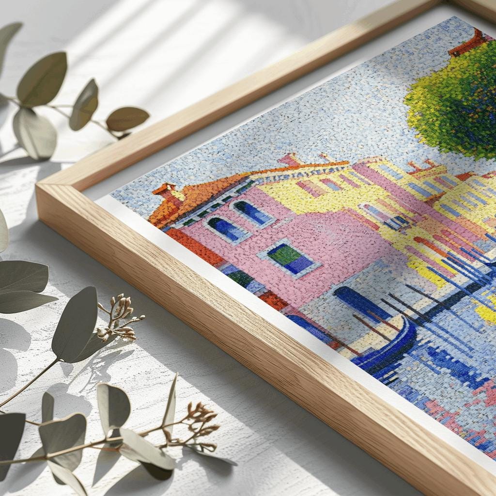 Venice Canal Poster Retro Italy Travel Wall Art - Digital Download