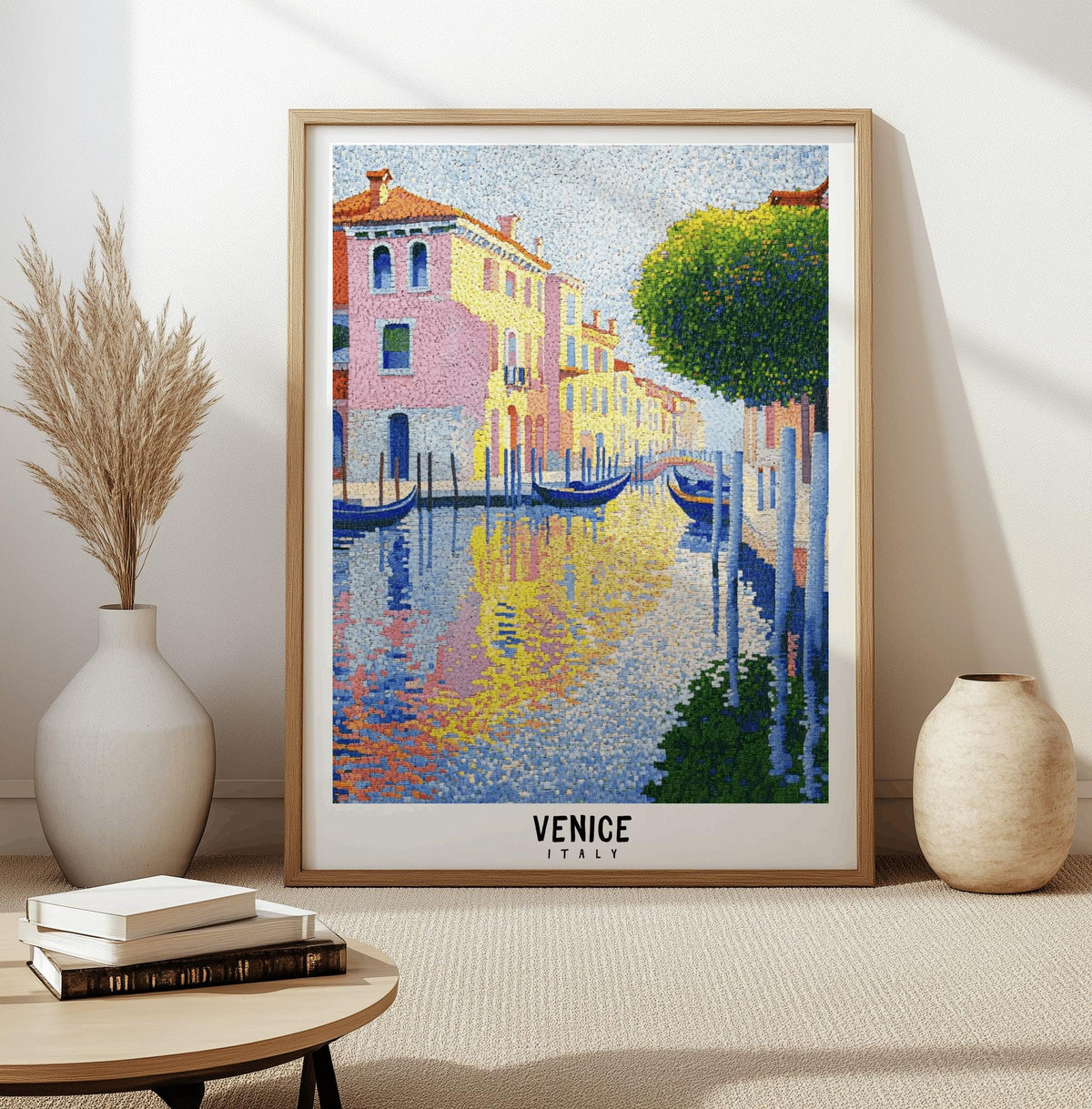 Venice Canal Poster Retro Italy Travel Wall Art - Digital Download