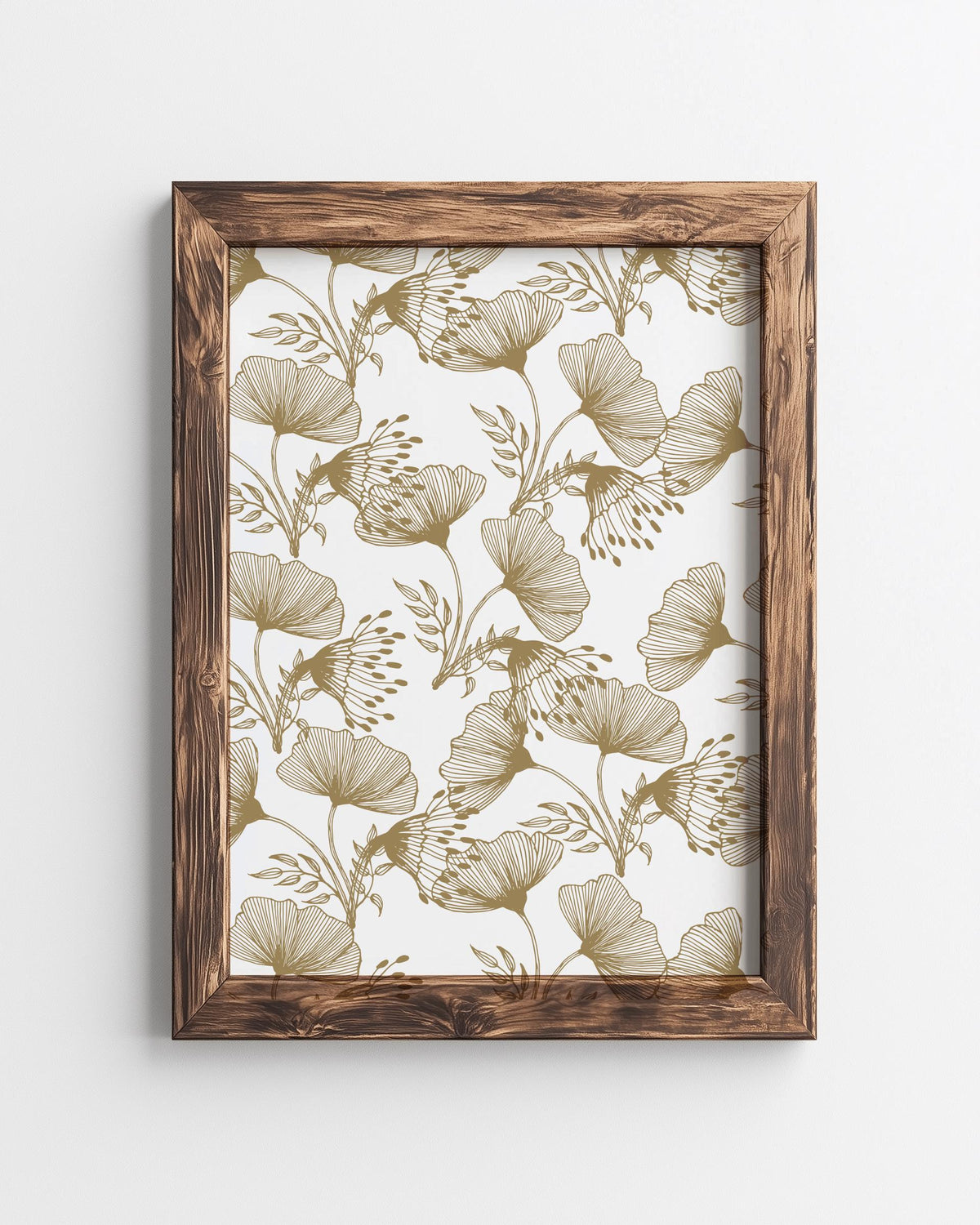 Beige Floral Tapestry Art Print Vintage Textile Wall Decor - Digital Download