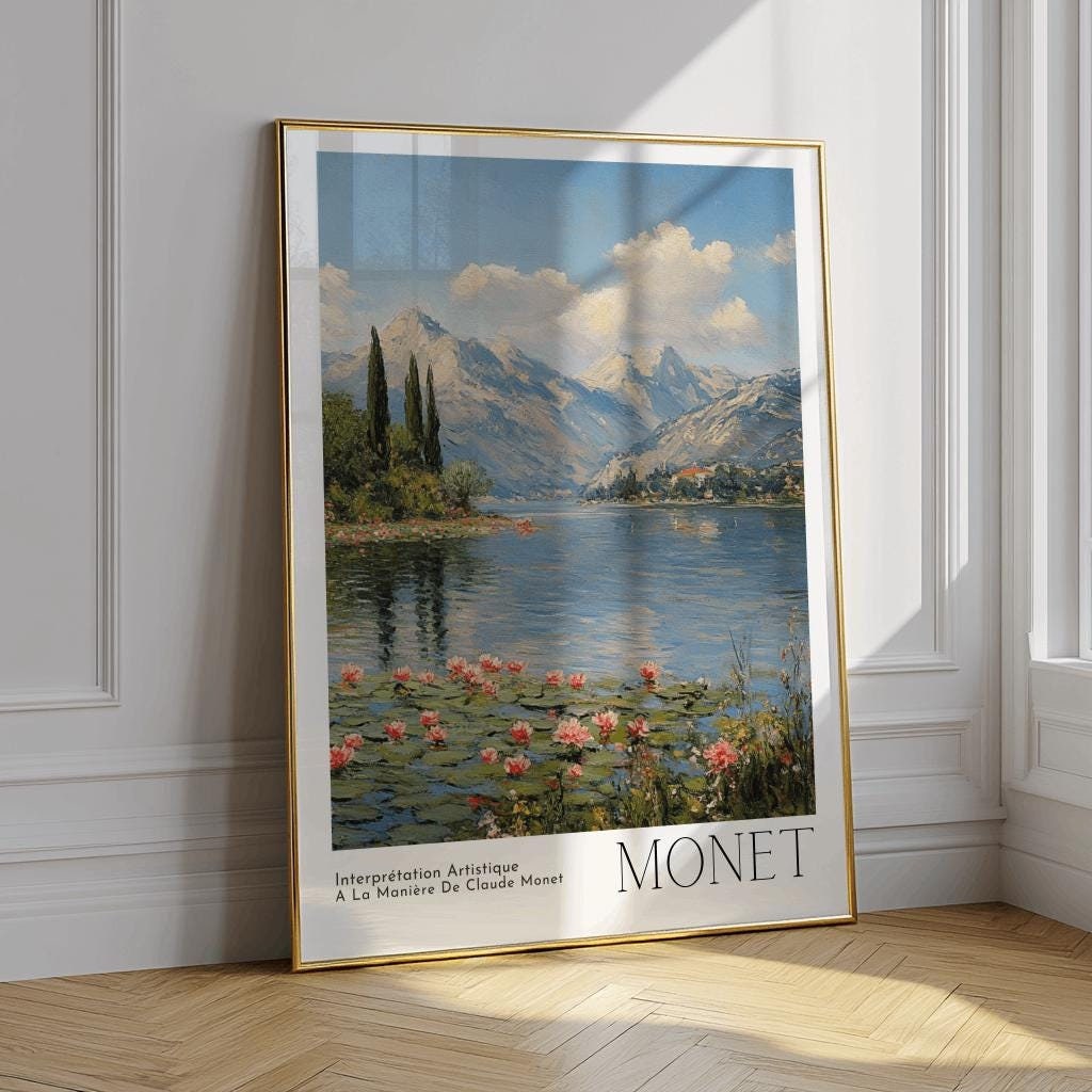 Monet Water Lilies Poster Impressionist Landscape Wall Art - Digital Download