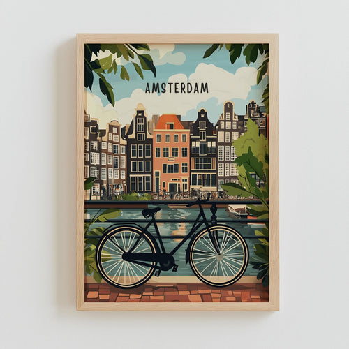 Amsterdam Travel Poster Netherlands Art Print - Digital Download