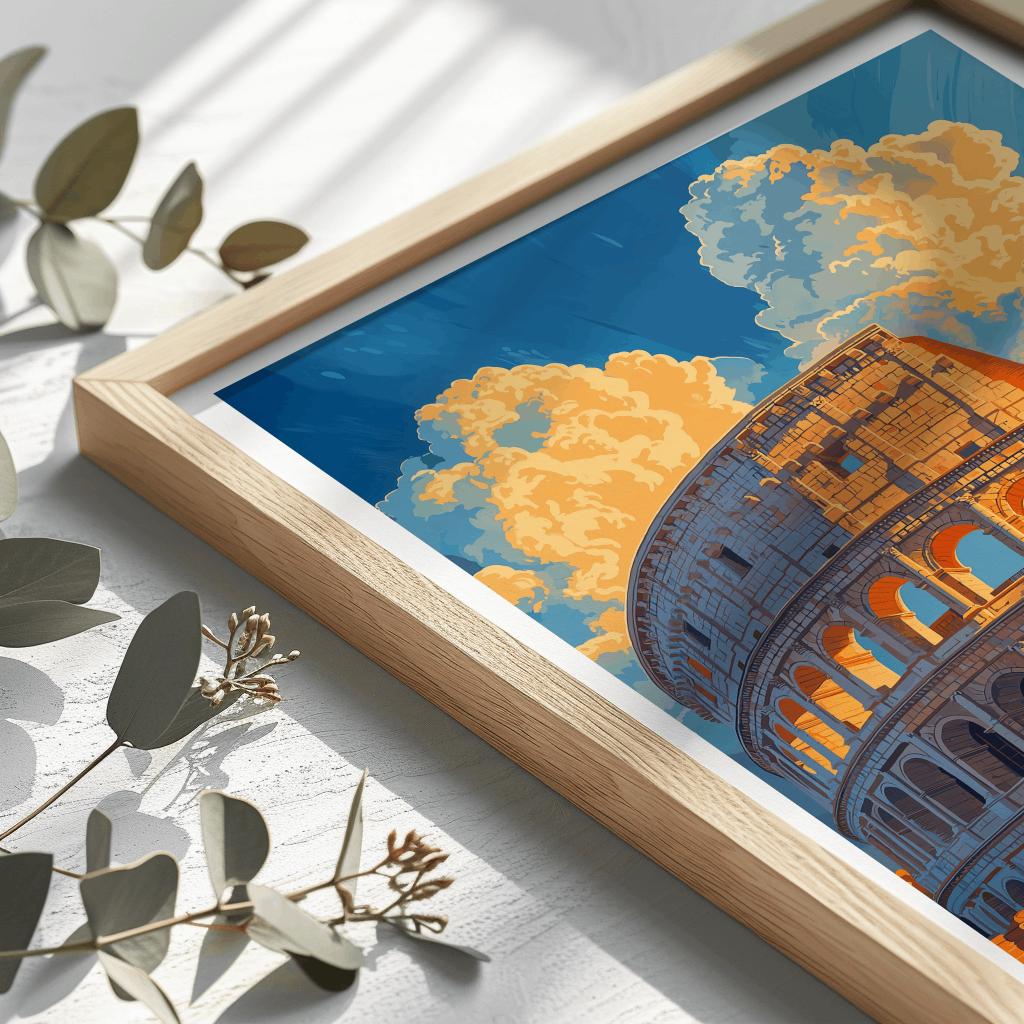 Rome Art Print Colosseum Italy Travel Poster - Digital Download
