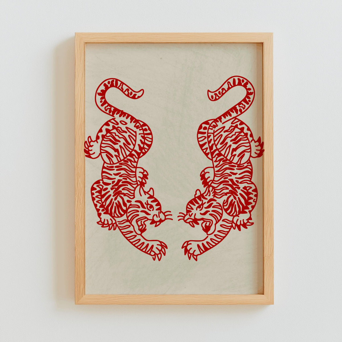 Tiger Wall Art Japanese Minimalist Poster - Digital Download