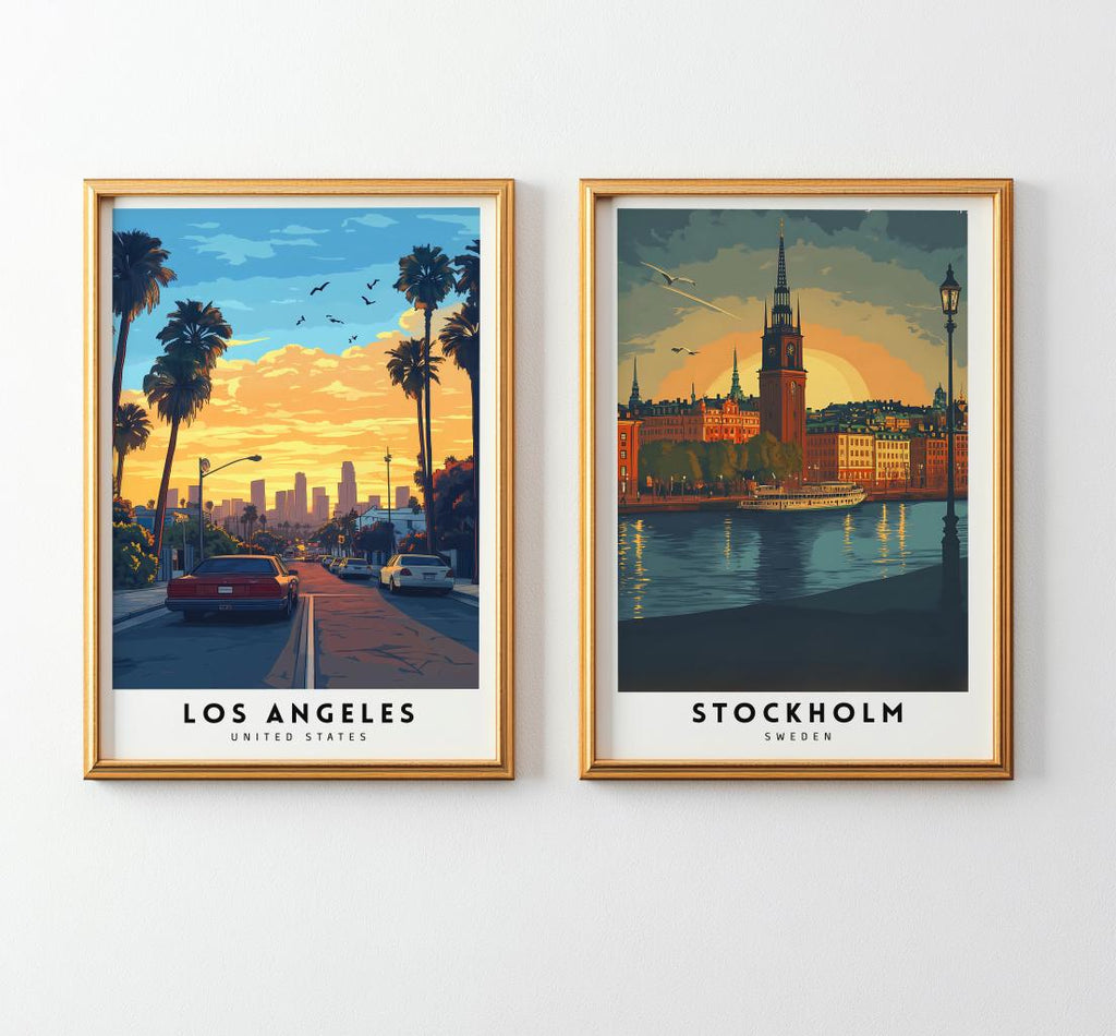 Custom City Travel Prints Set of 3 Personalized Wall Art - Digital Download
