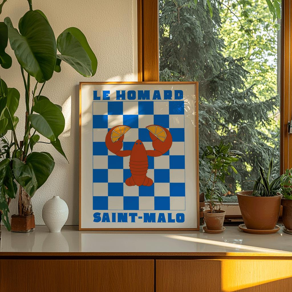 French Chef Lobster Print Le Homard Saint Wall Art - Digital Download