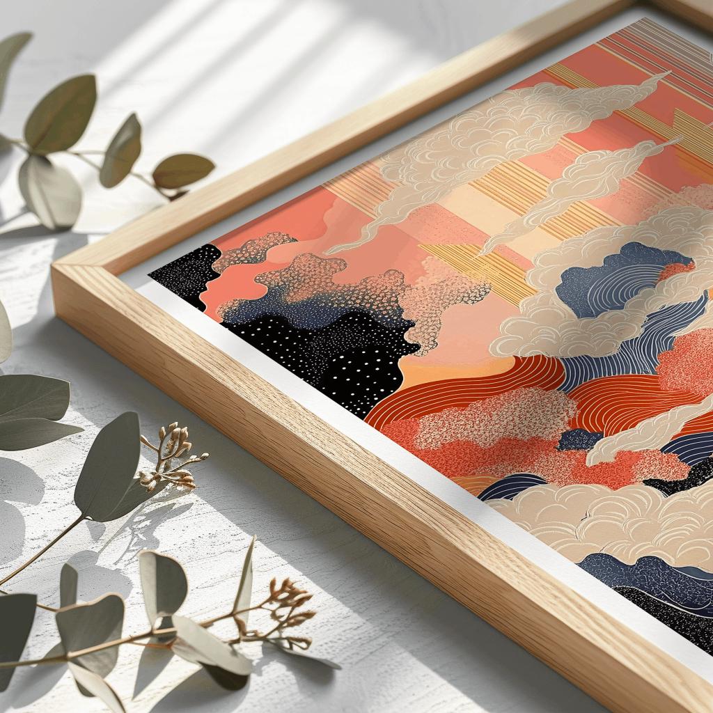Japanese Fields Poster Wabi Sabi Japandi Wall Art - Digital Download
