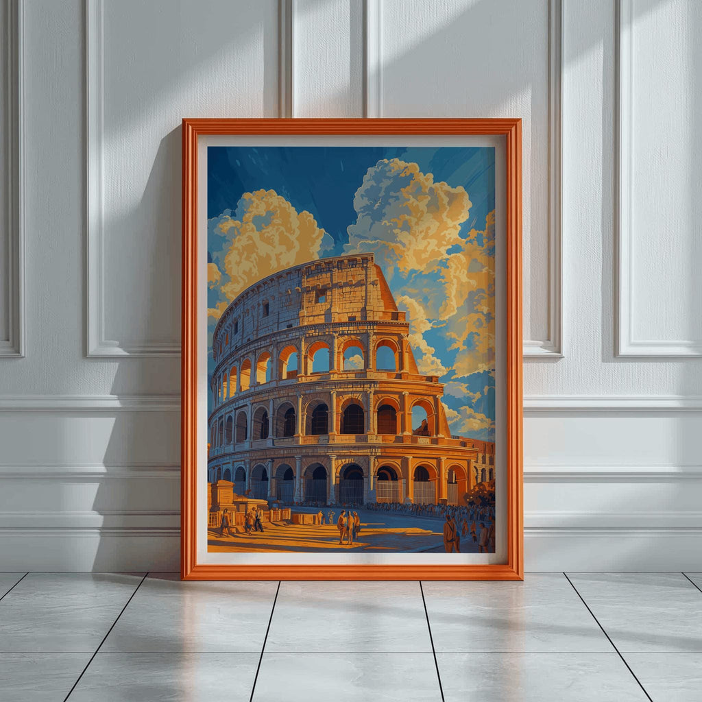 Rome Art Print Colosseum Italy Travel Poster - Digital Download