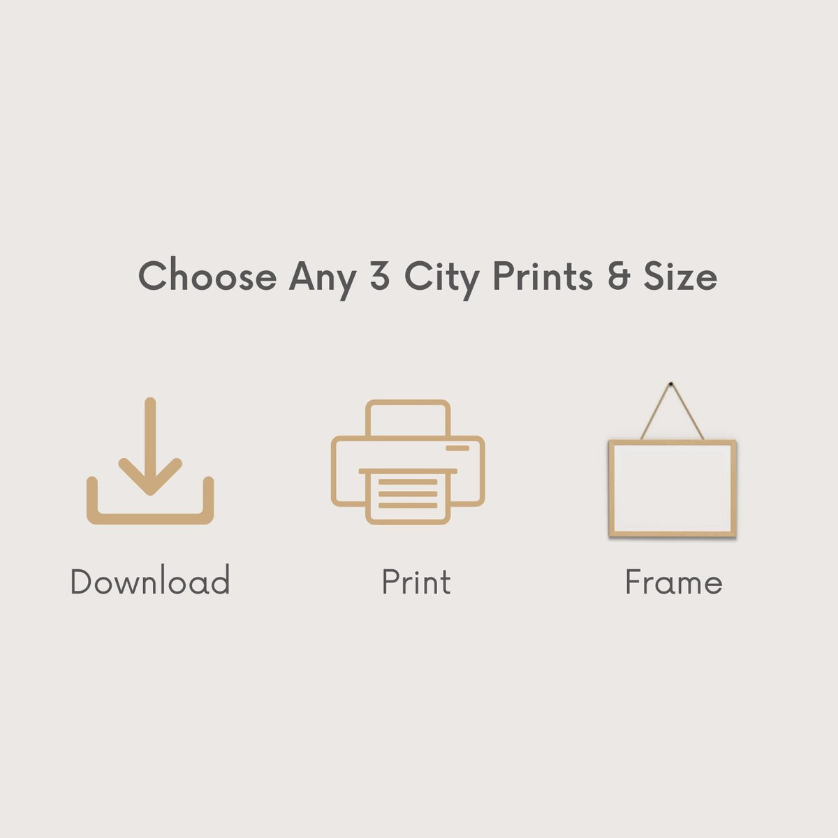 Custom City Travel Prints Set of 3 Personalized Wall Art - Digital Download