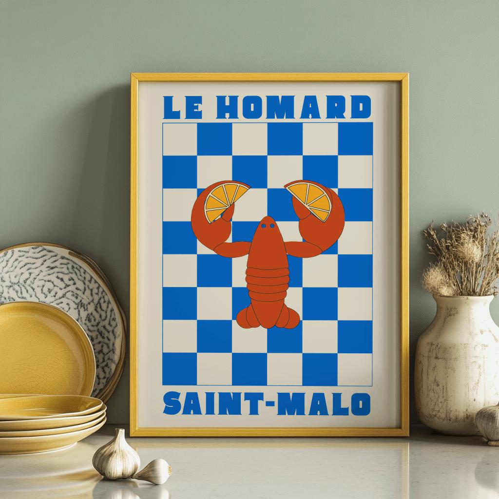 French Chef Lobster Print Le Homard Saint Wall Art - Digital Download