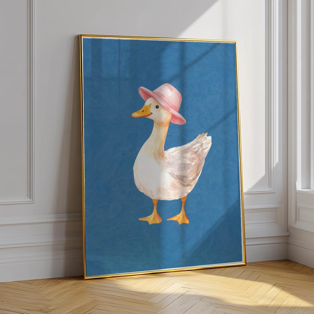 Silly Goose Poster Cute Maximalist Cartoon Wall Art - Digital Download