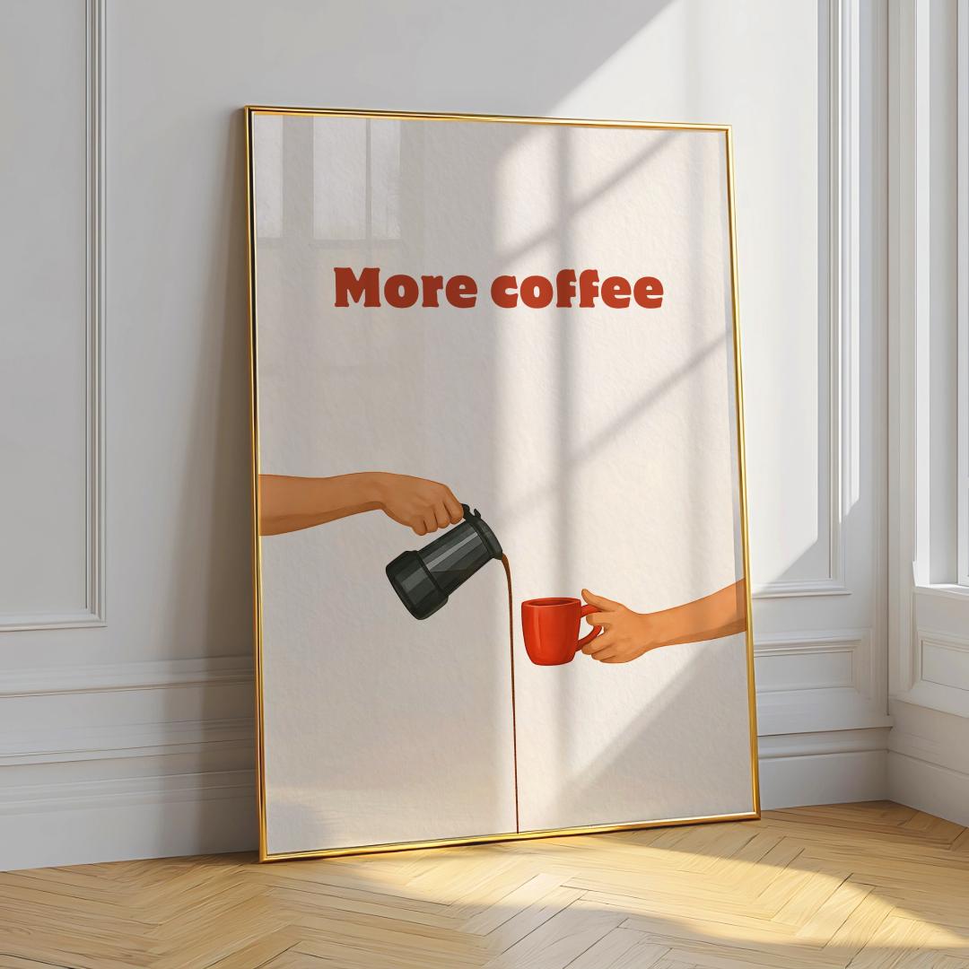 Caffe Poster Italian Moka Pot Kitchen Wall Art - Digital Download