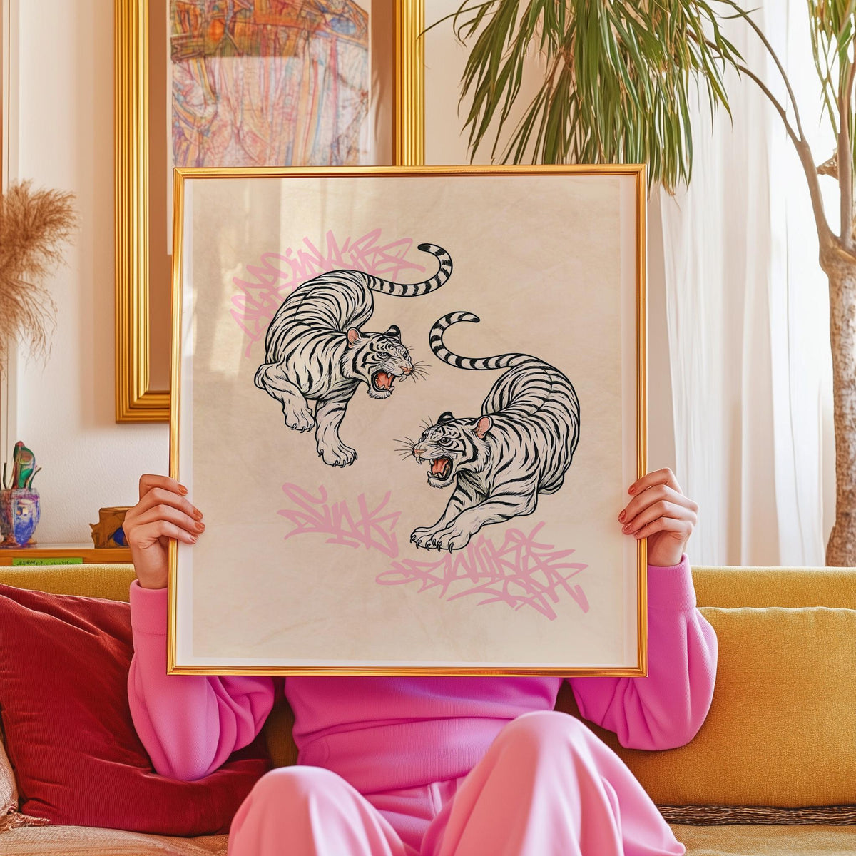Minimalist Tiger Art Print Japanese Vintage Poster - Digital Download