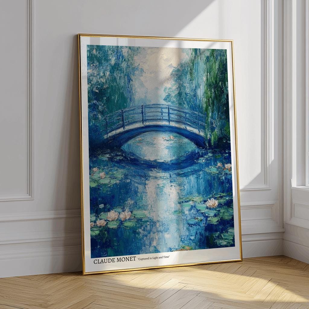 Claude Monet Water Lilies Exhibition Poster Floral Wall Art - Digital Download