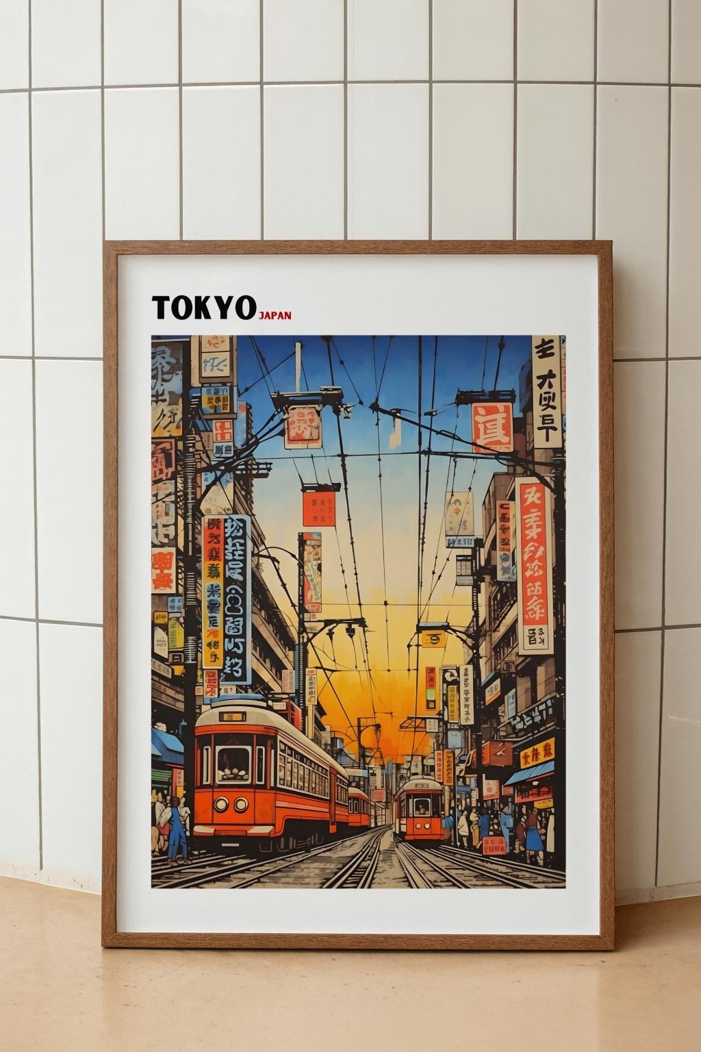 Tokyo Street Poster Retro Japanese Market Wall Art - Digital Download
