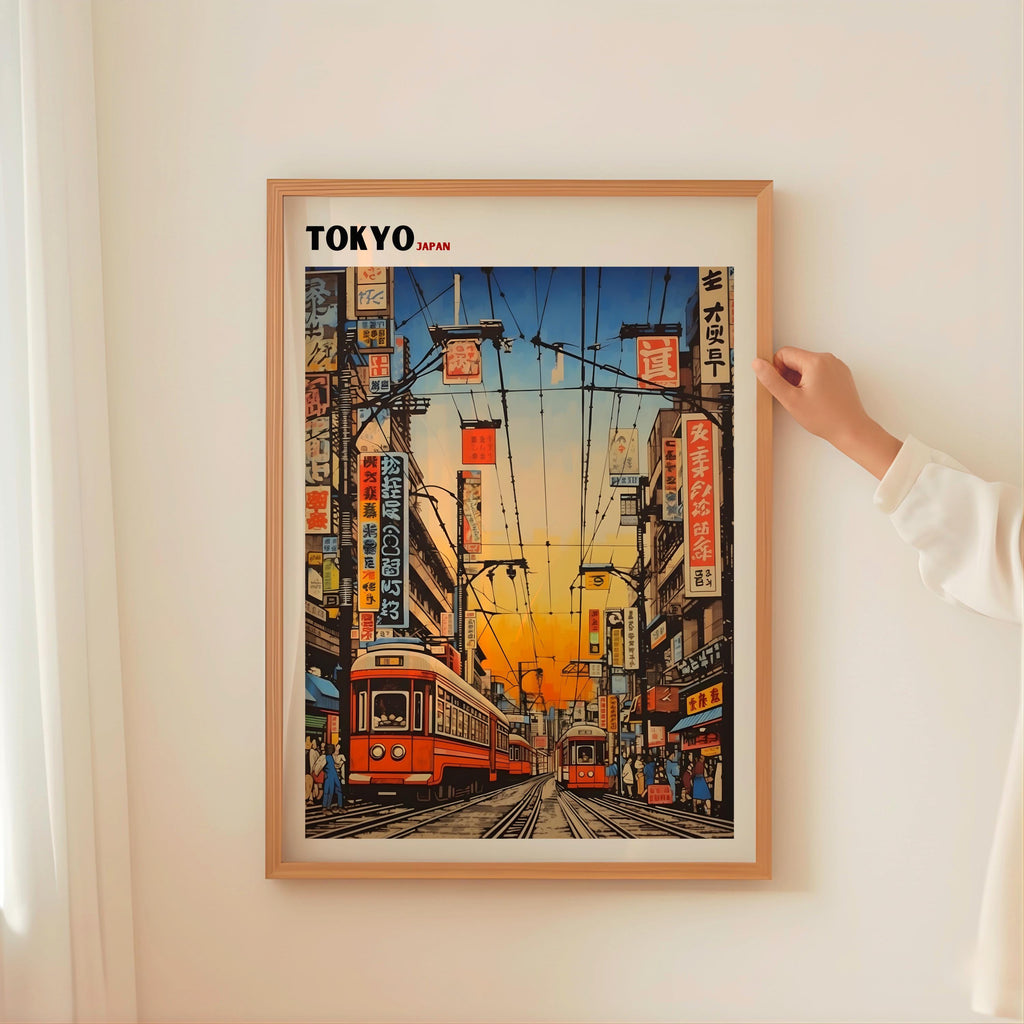 Tokyo Street Poster Retro Japanese Market Wall Art - Digital Download