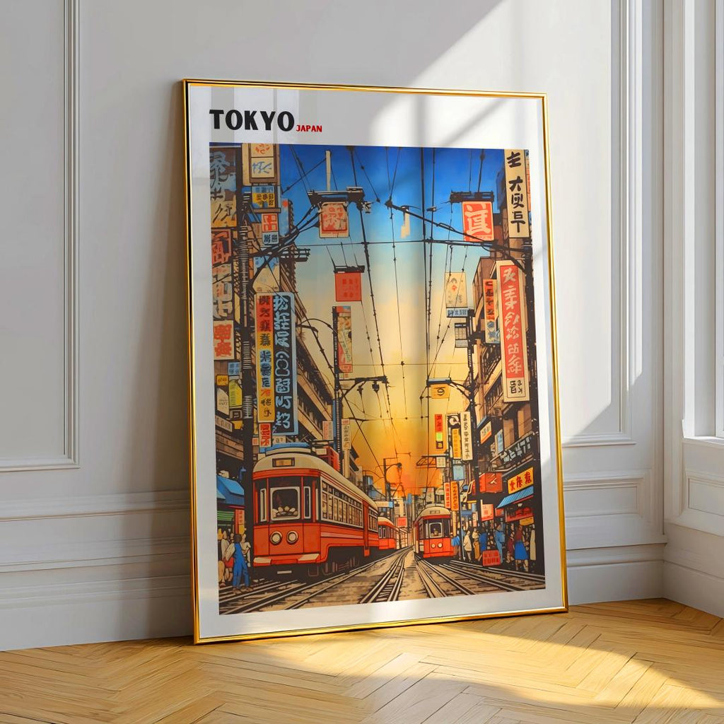 Tokyo Street Poster Retro Japanese Market Wall Art - Digital Download