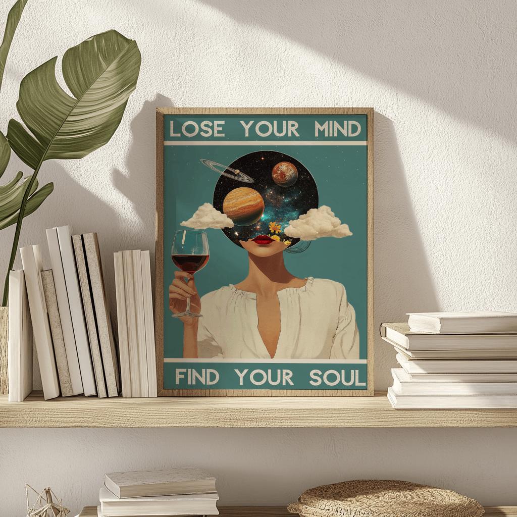 Lose Your Mind Find Your Soul Vintage Art Poster - Digital Download