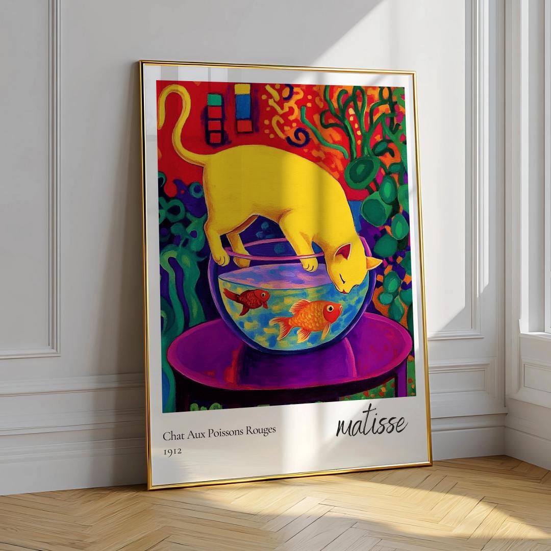 Henri Matisse Cat with Red Fish Poster Exhibition Wall Art - Digital Download