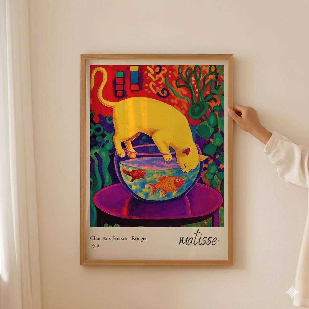 Henri Matisse Cat with Red Fish Poster Exhibition Wall Art - Digital Download