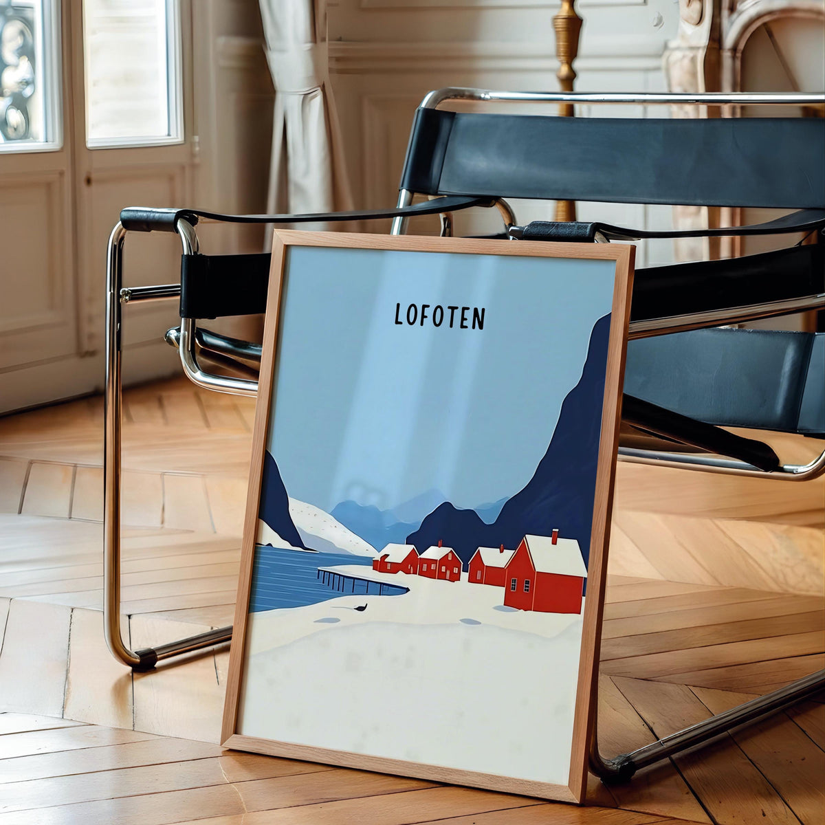 Lofoten Islands Norway Print Henry Rivers Travel Poster - Digital Download