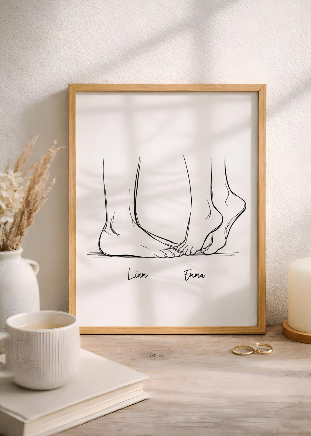 Personalized Couple Portrait Custom Romantic Wall Art - Digital Download