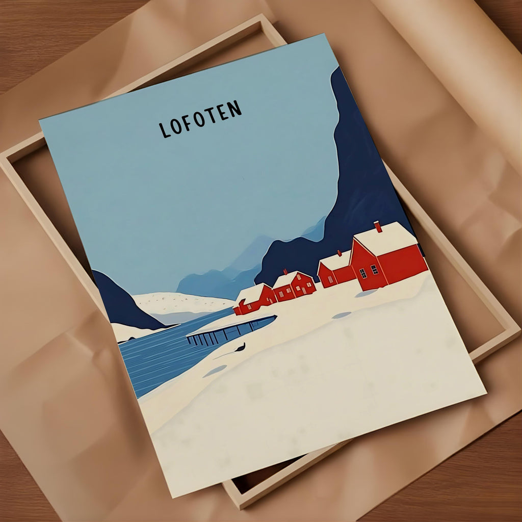 Lofoten Islands Norway Print Henry Rivers Travel Poster - Digital Download