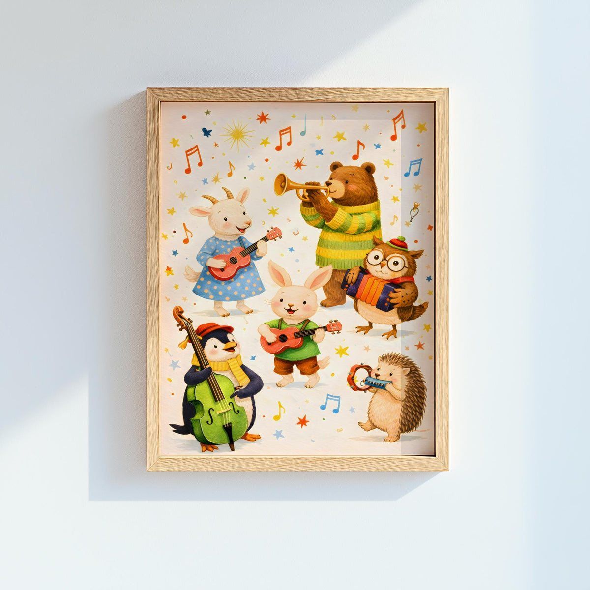 Animal Nursery Wall Art Jungle Band Illustration Poster - Digital Download