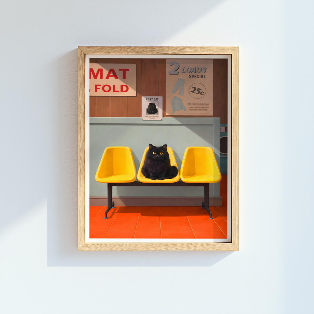 Funny Black Cat Laundry Room Decor Cat Lover Wall Art - Digital Download